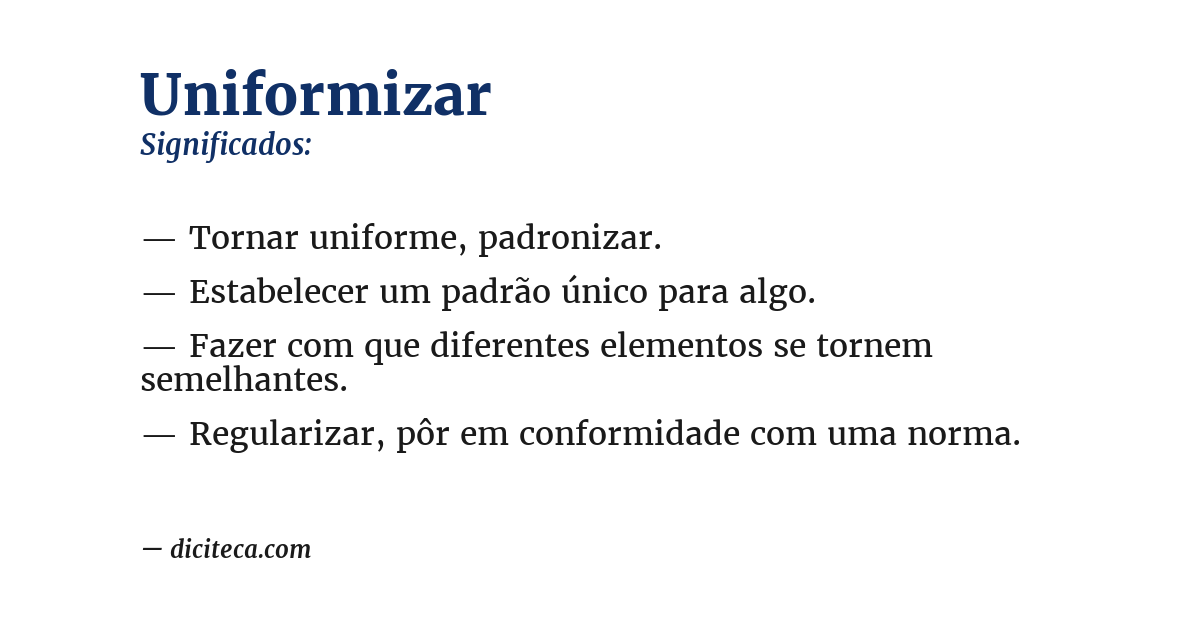 Significado de uniformizar