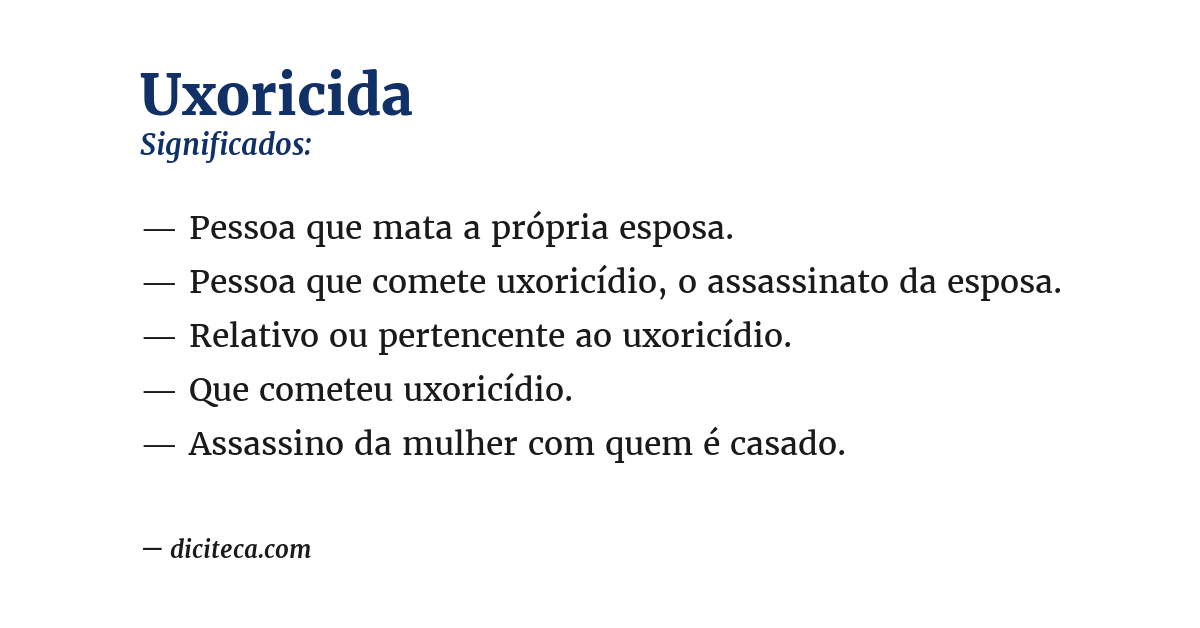 Significado de uxoricida