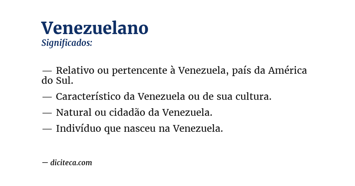 Significado de venezuelano