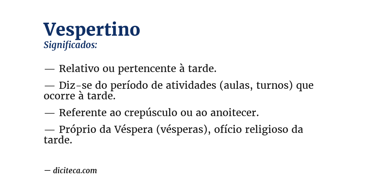 Significado de vespertino