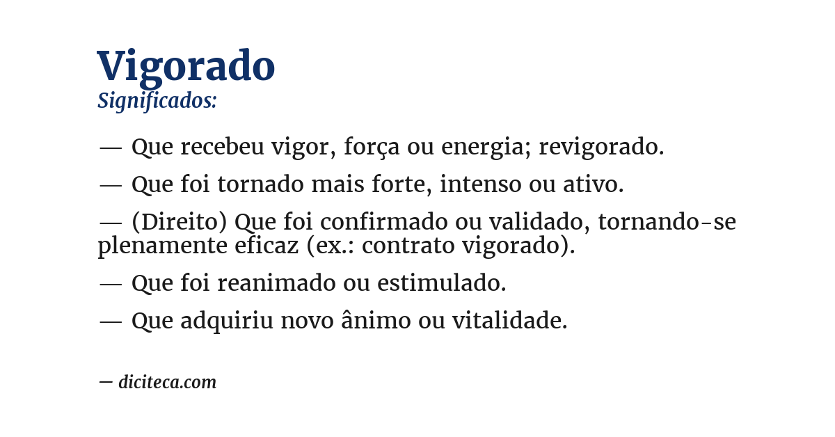 Significado de vigorado