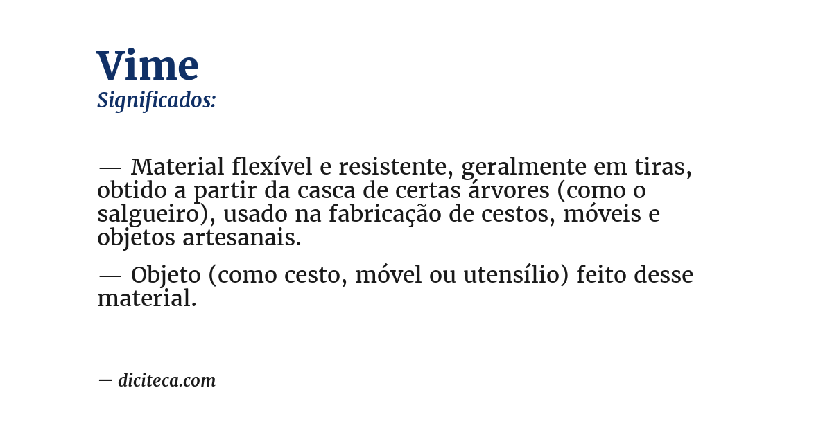 Significado de vime