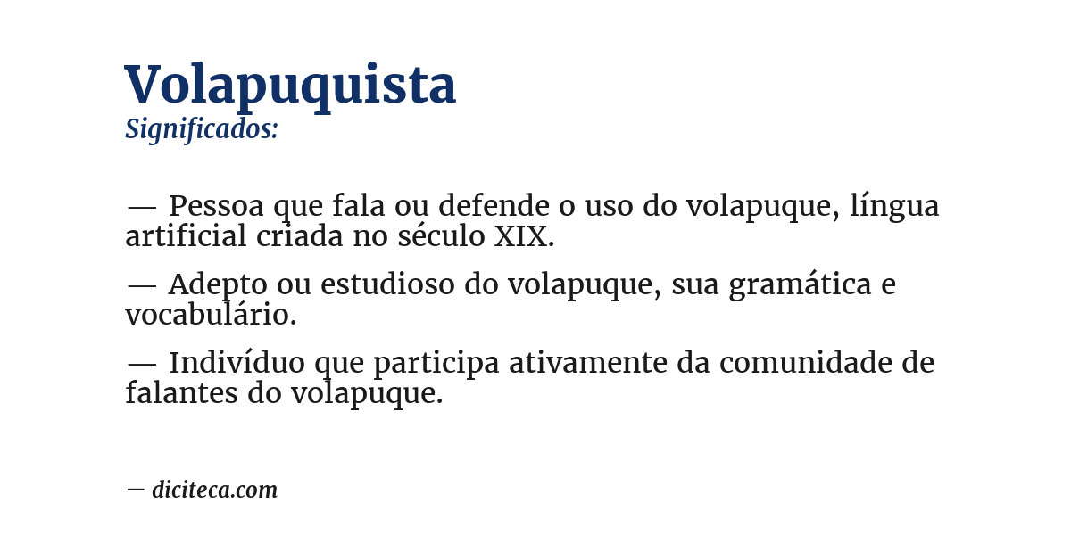 Significado de volapuquista