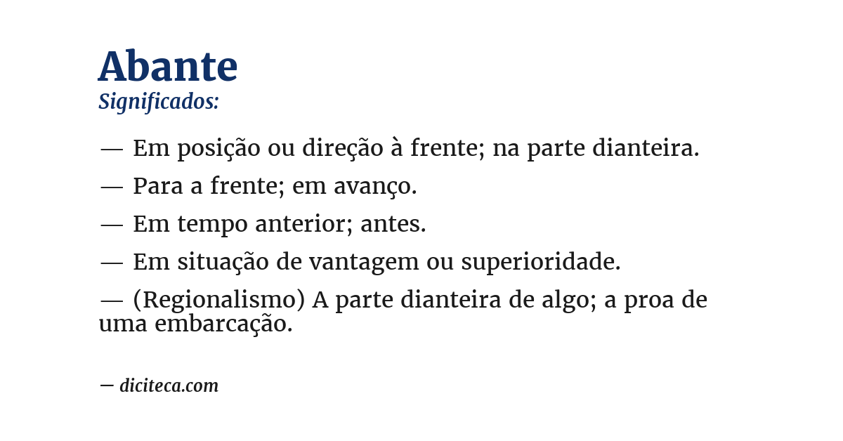 Significado de abante