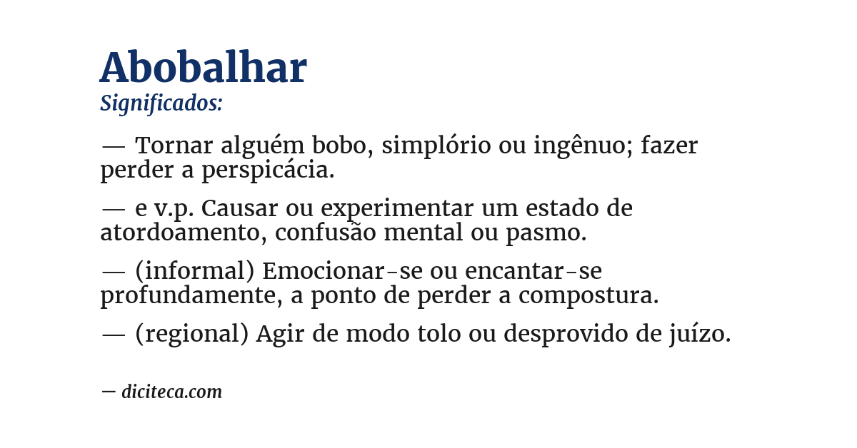 Significado de abobalhar