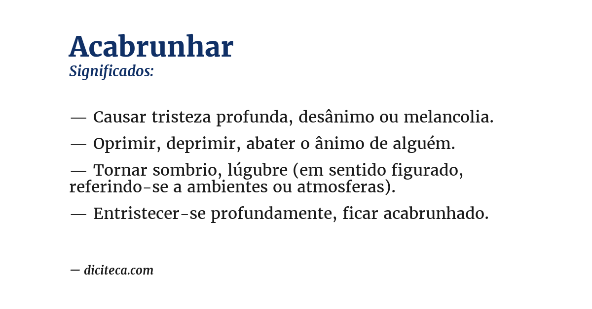 Significado de acabrunhar