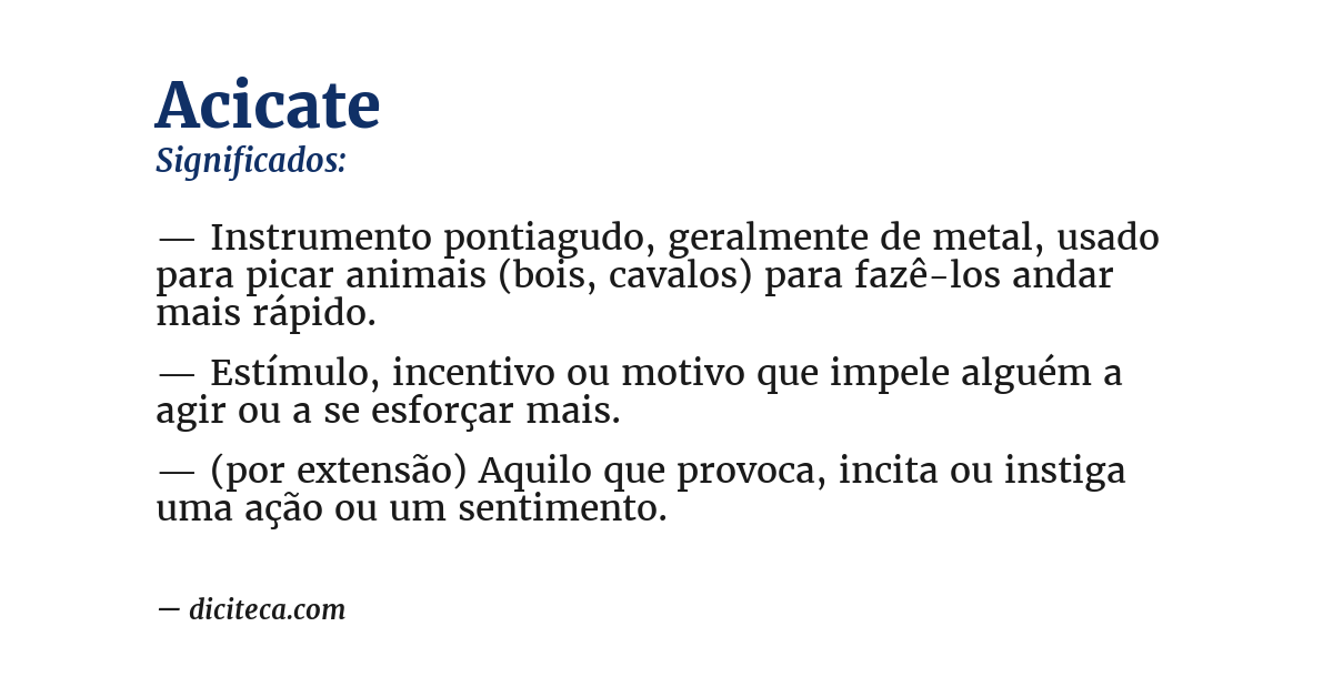 Significado de acicate