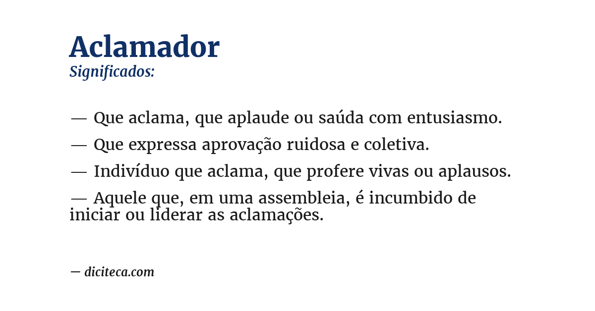 Significado de aclamador