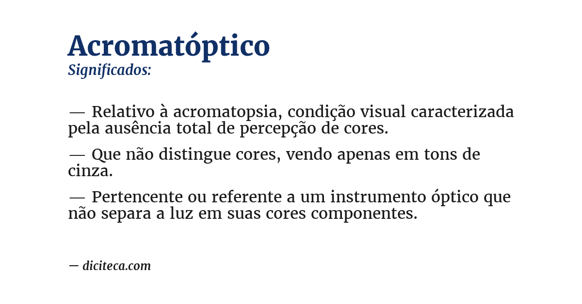 Significado de acromatóptico