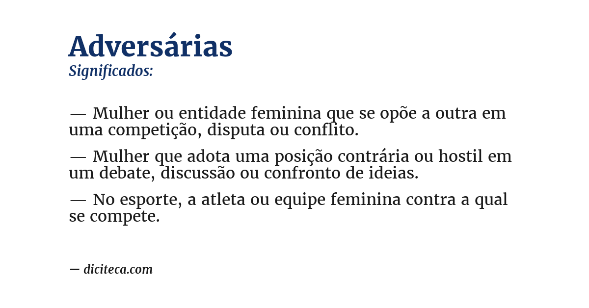 Significado de adversárias