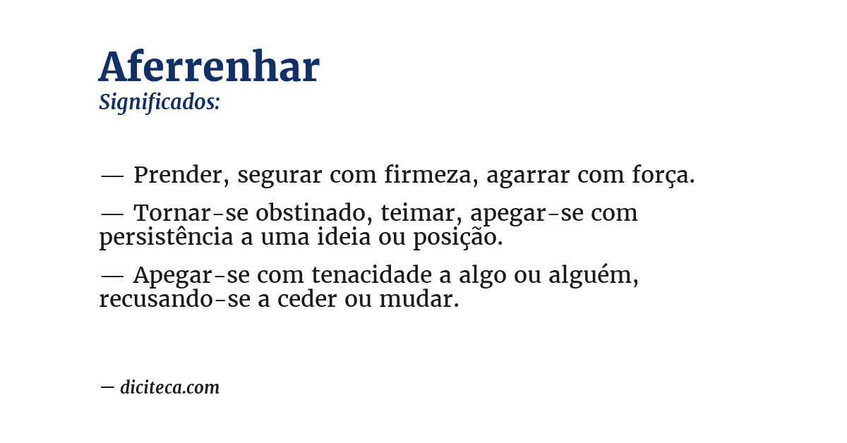 Significado de aferrenhar