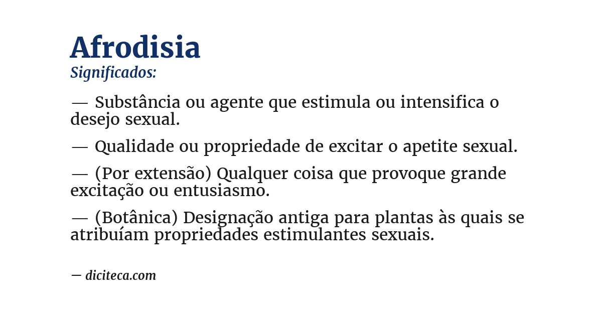 Significado de afrodisia