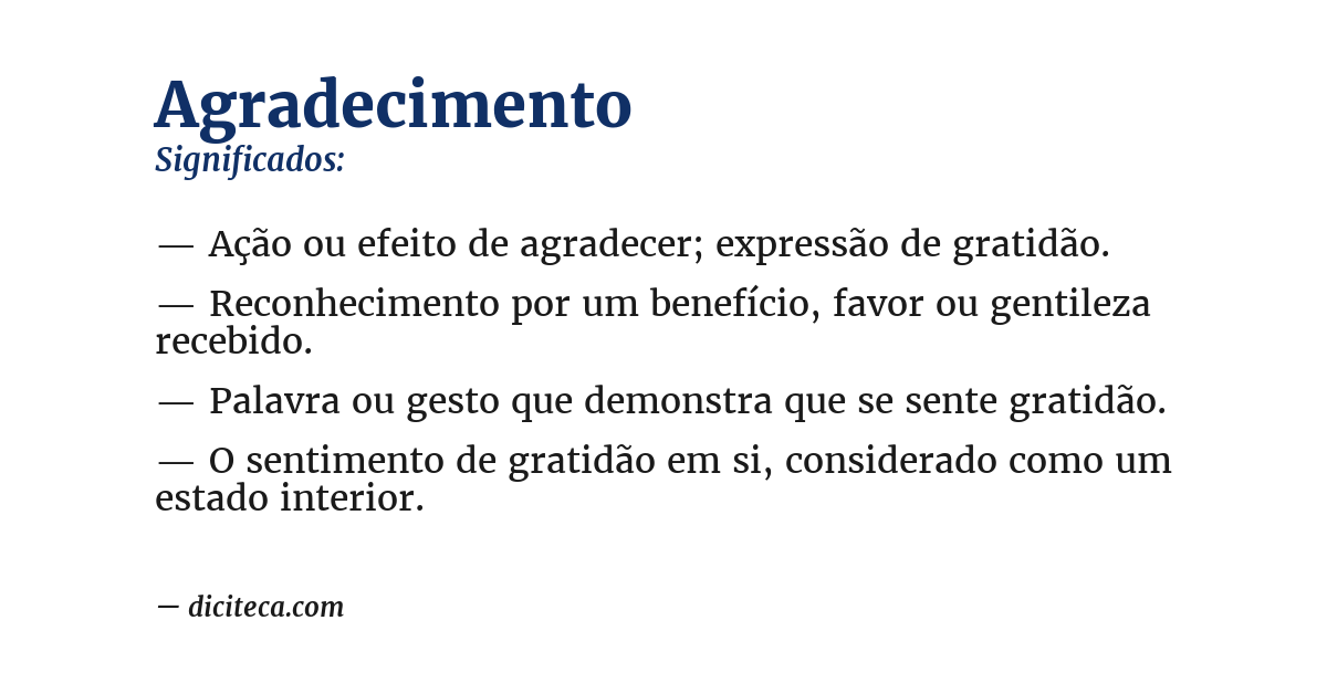 Significado de agradecimento