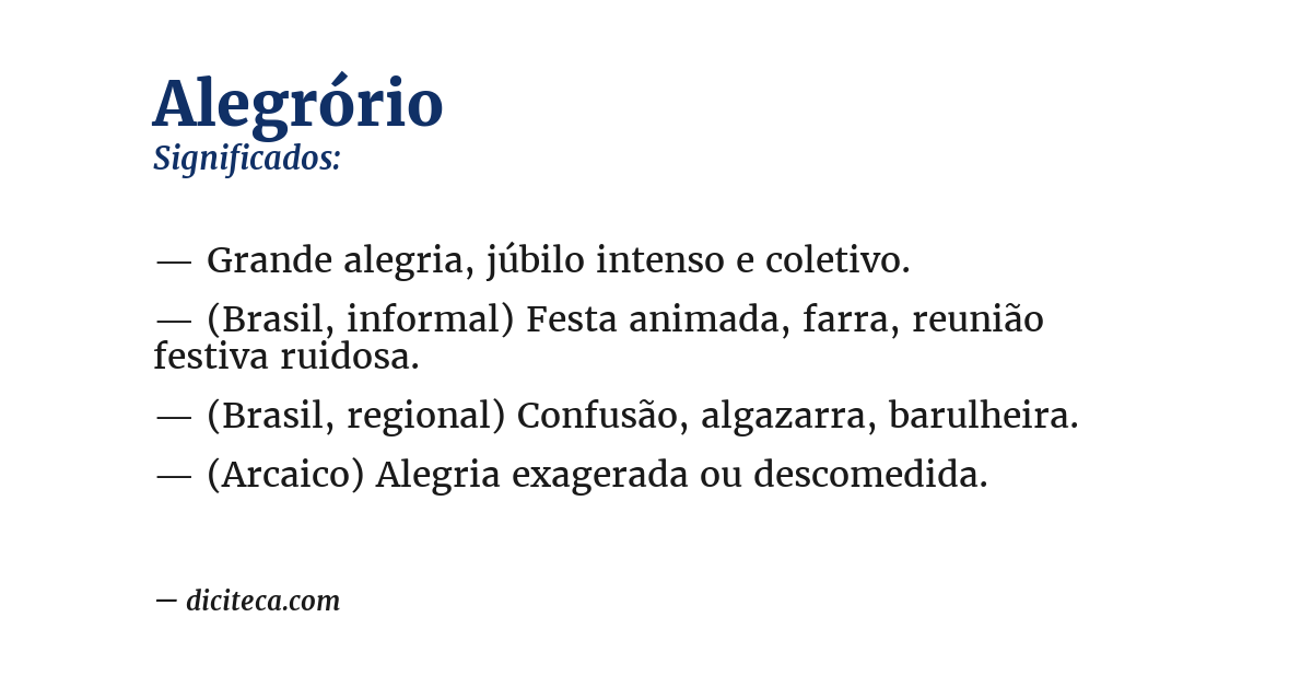 Significado de alegrório