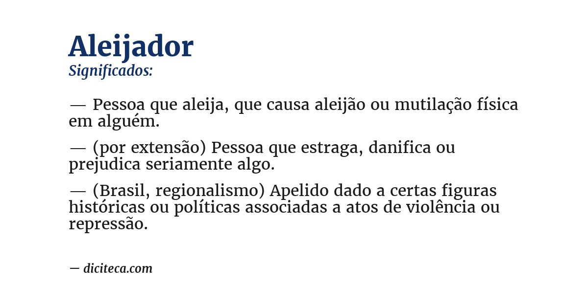 Significado de aleijador