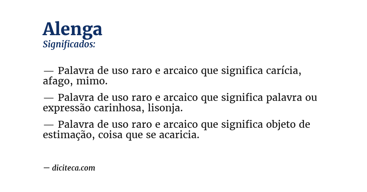 Significado de alenga
