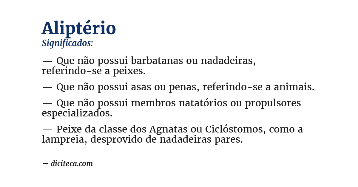 Significado de aliptério