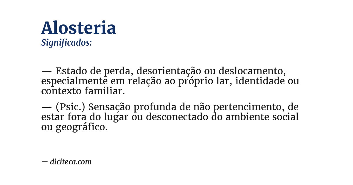 Significado de alosteria