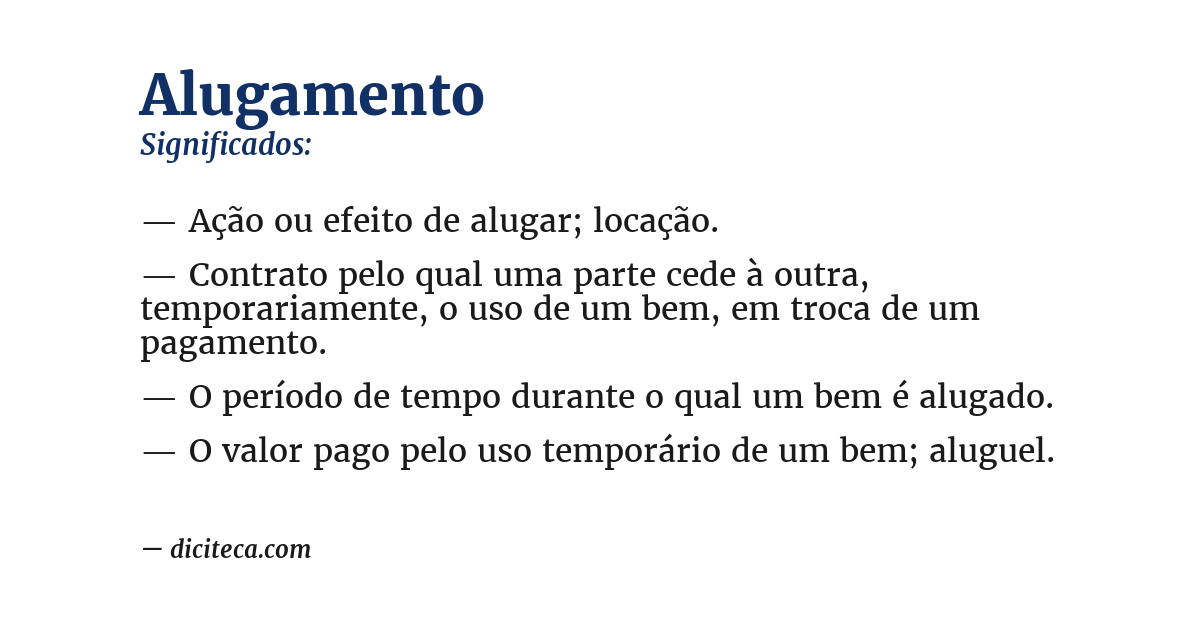 Significado de alugamento