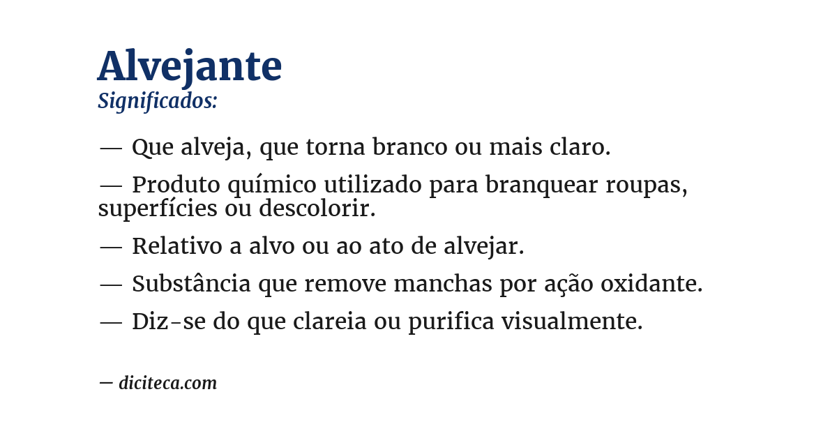 Significado de alvejante