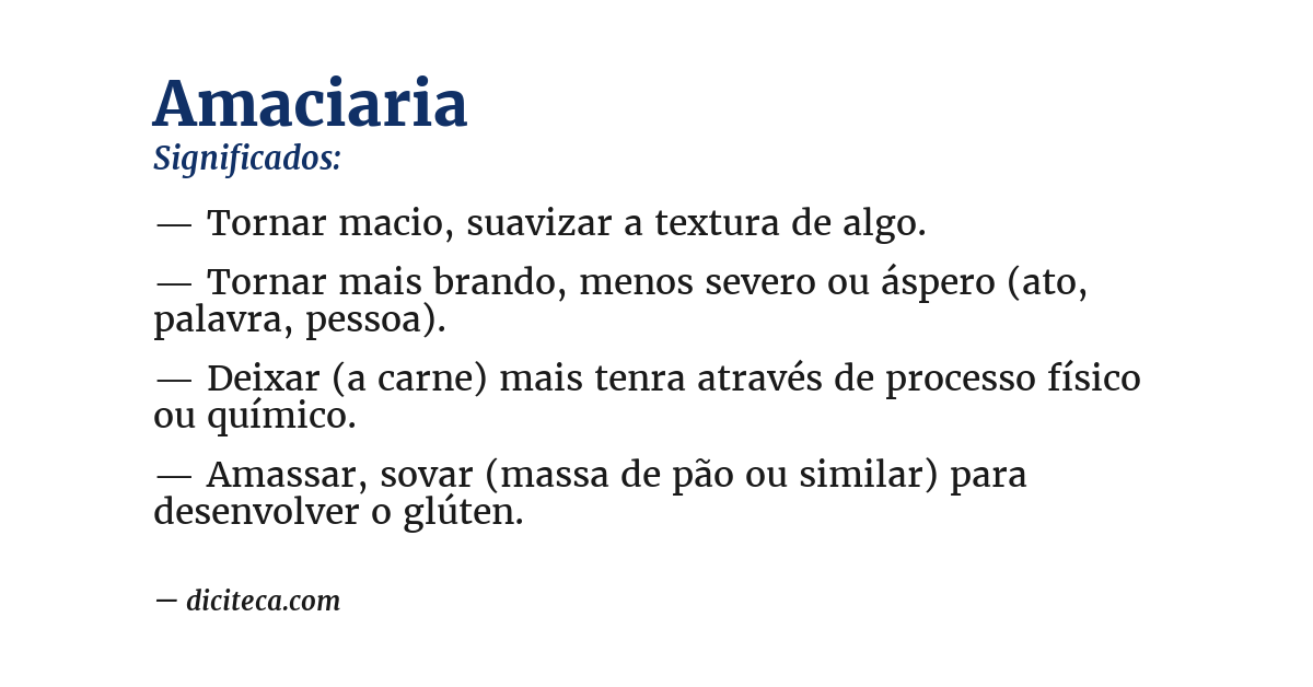 Significado de amaciaria