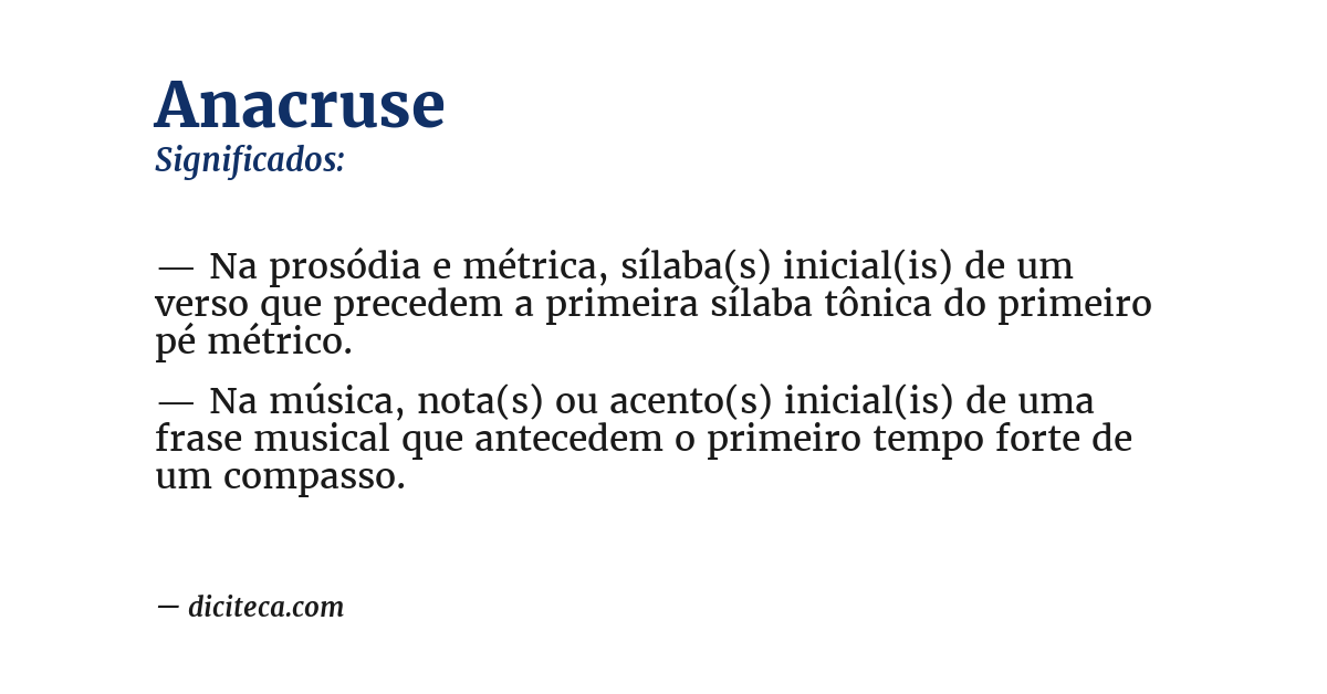 Significado de anacruse