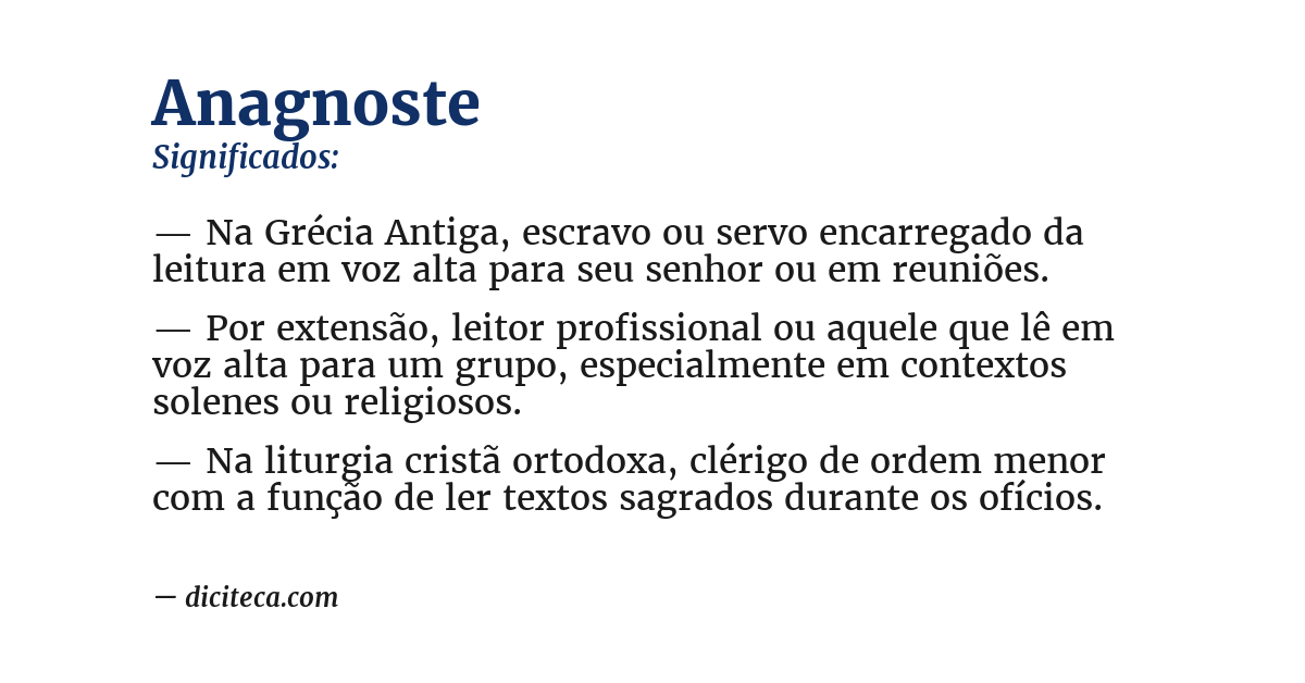 Significado de anagnoste