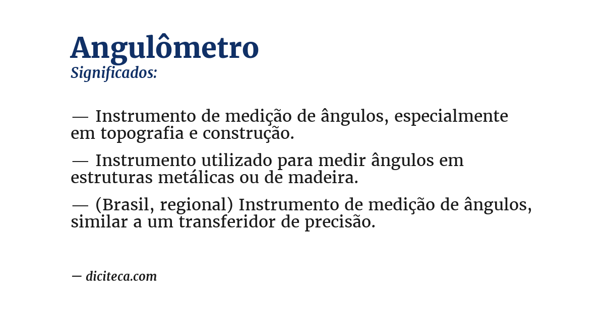 Significado de angulômetro