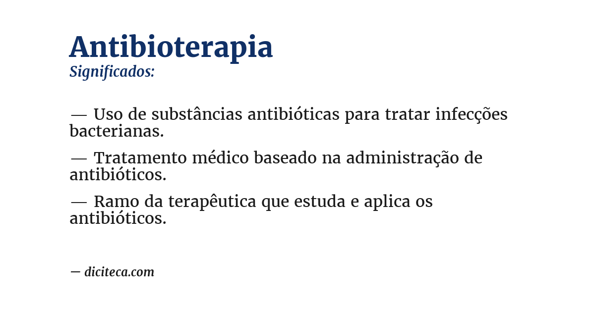 Significado de antibioterapia