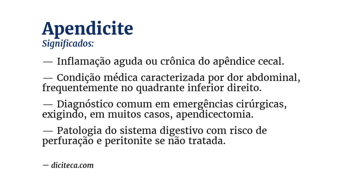 Significado de apendicite