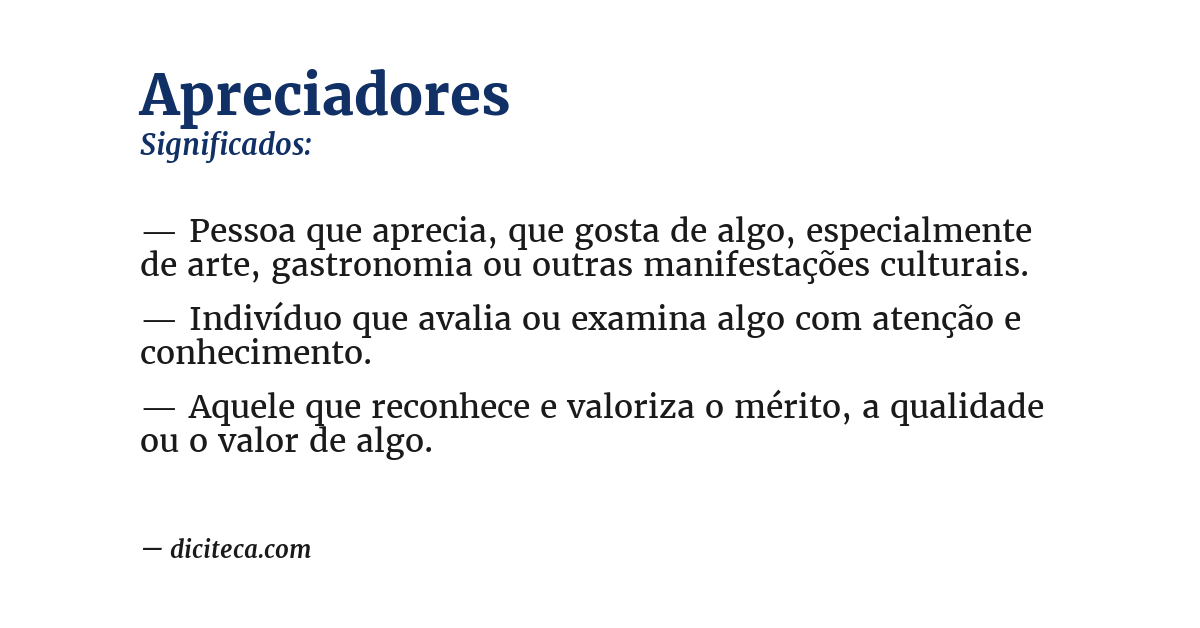 Significado de apreciadores