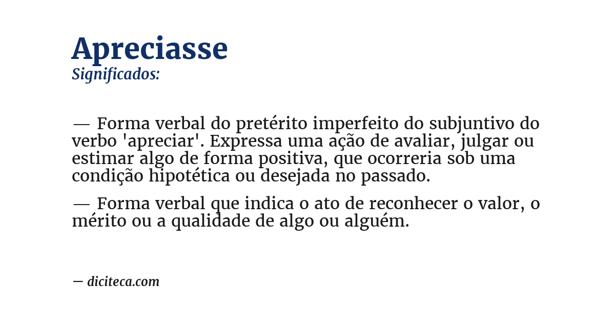 Significado de apreciasse