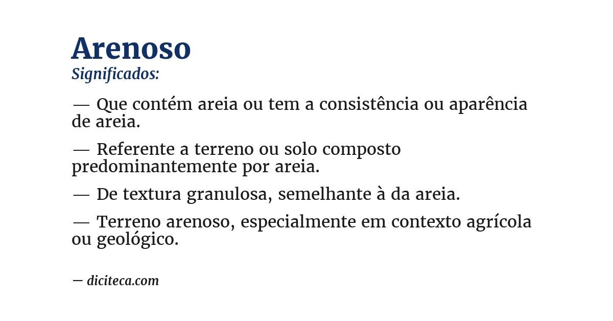 Significado de arenoso
