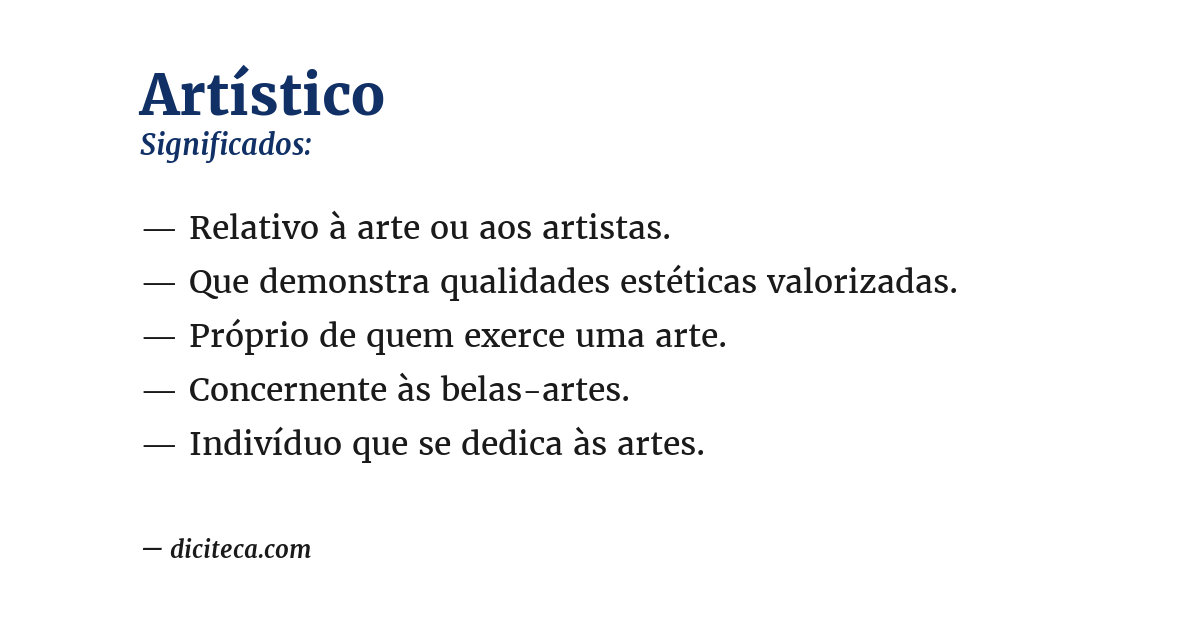 Significado de artístico