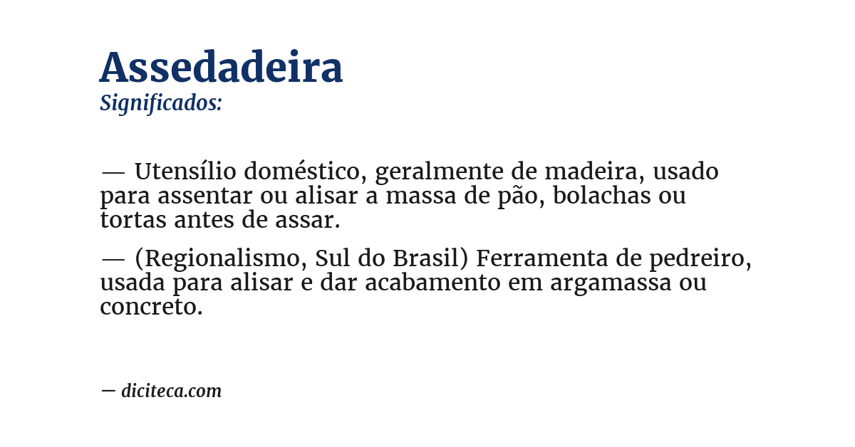 Significado de assedadeira