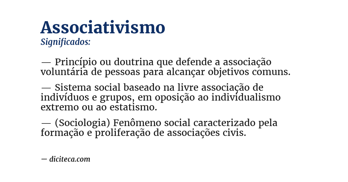 Significado de associativismo