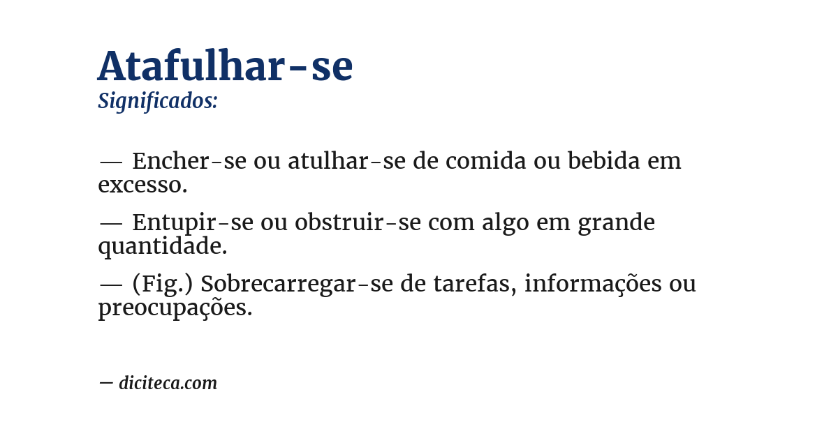Significado de atafulhar-se
