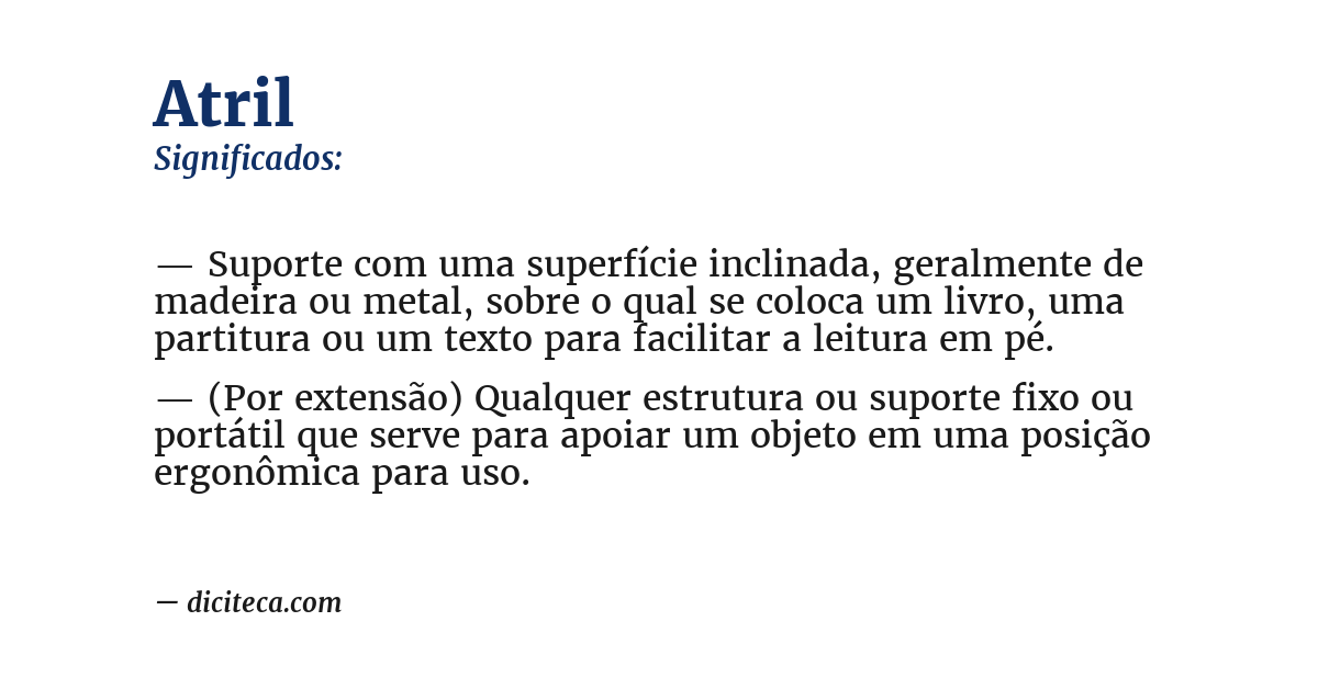 Significado de atril