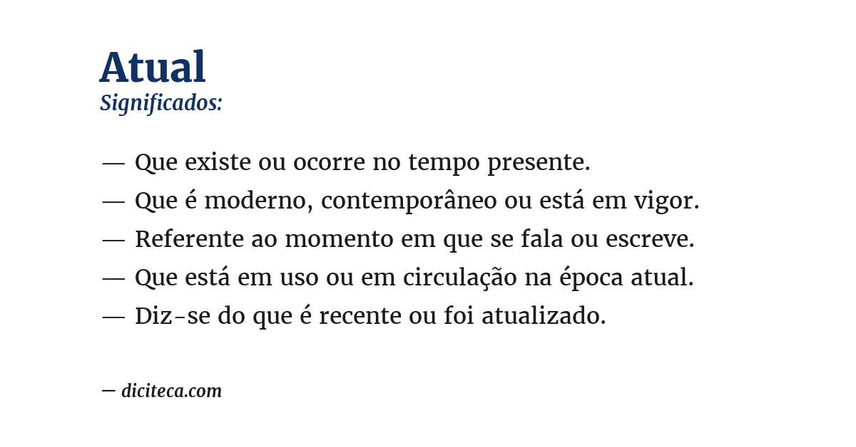 Significado de atual