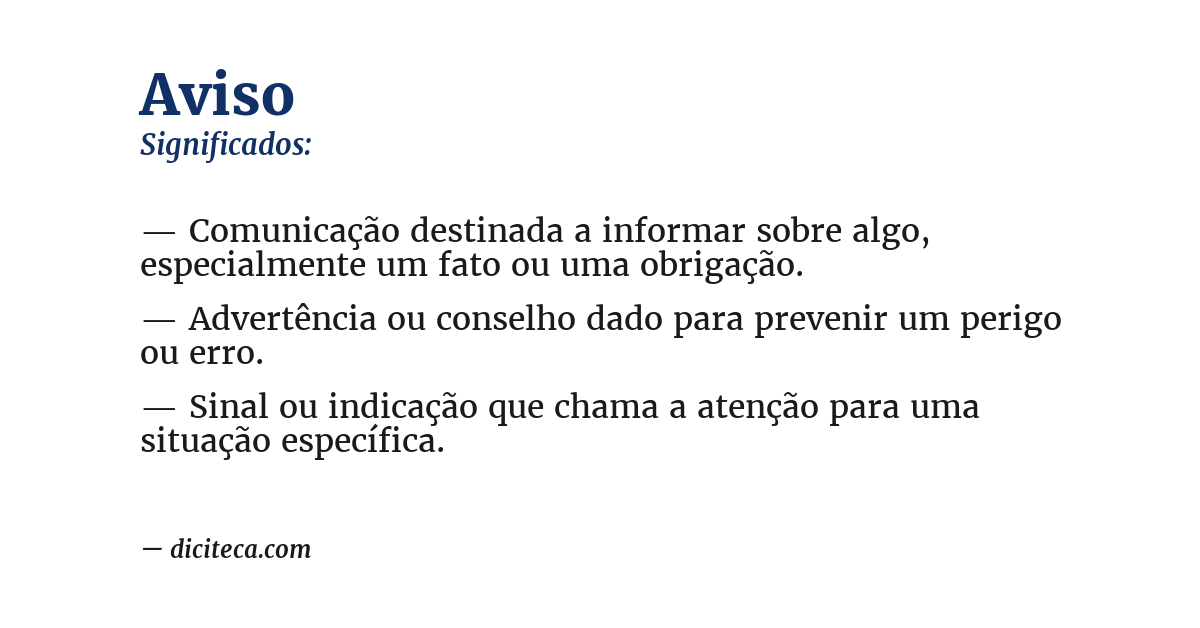 Significado de aviso