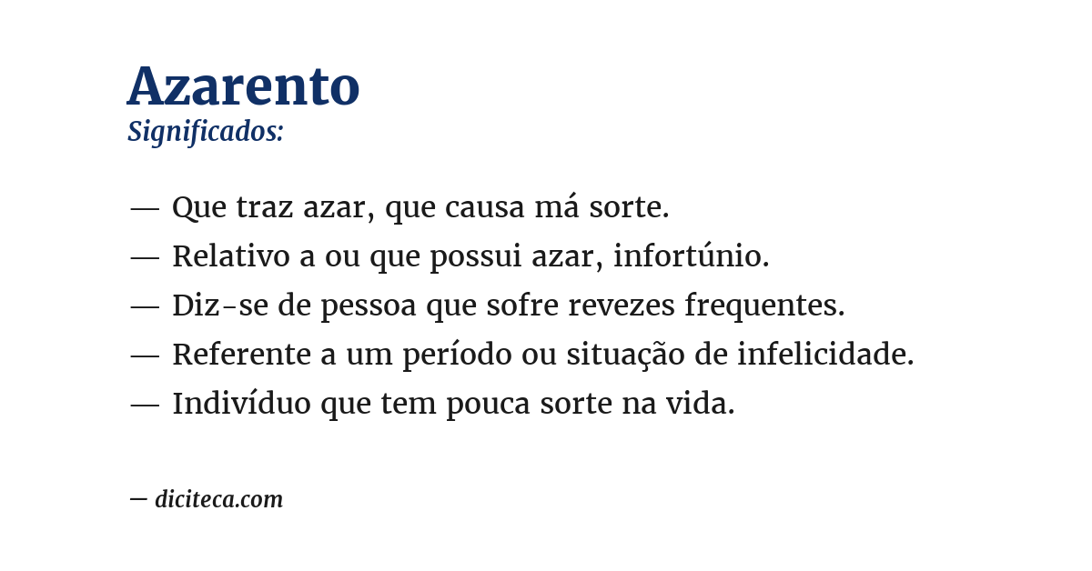 Significado de azarento