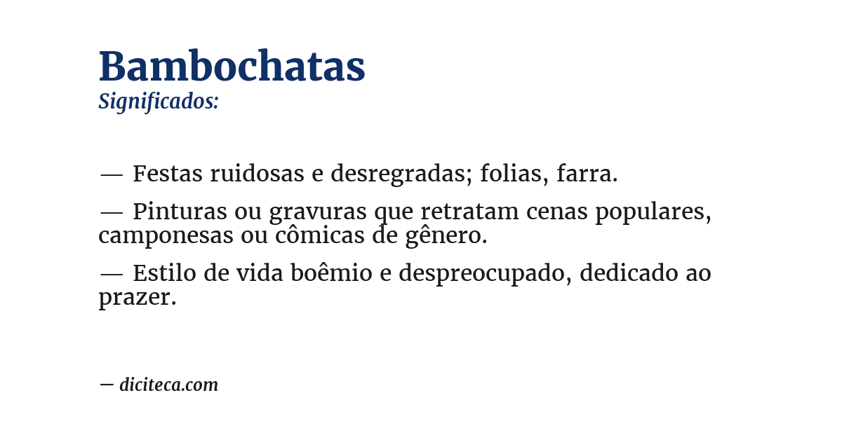 Significado de bambochatas