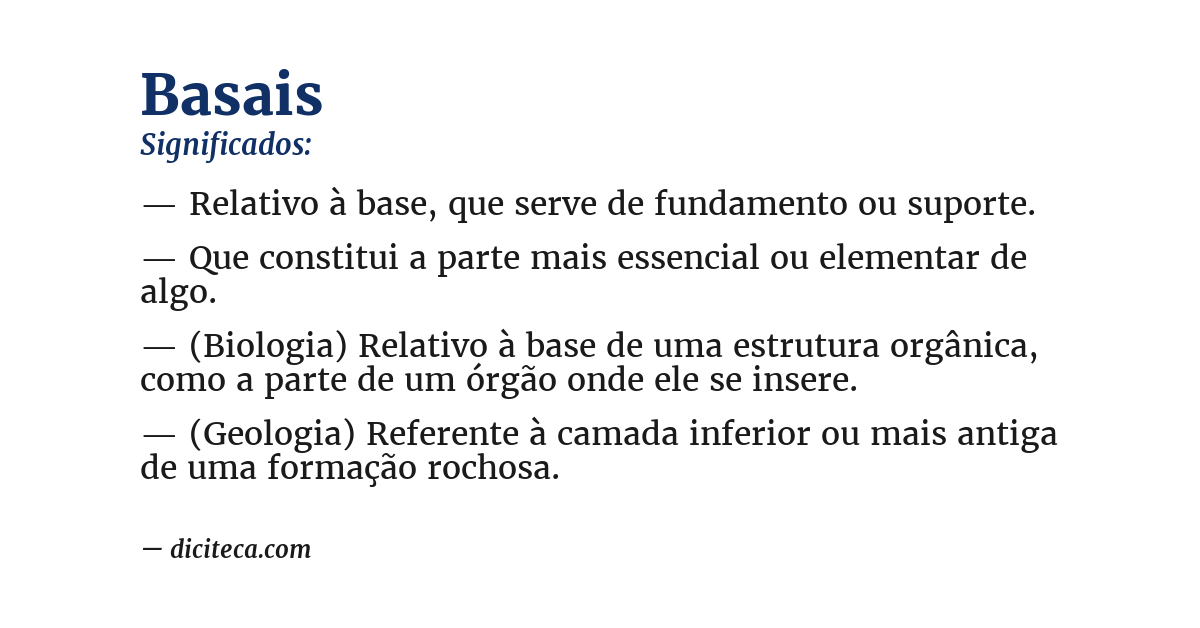 Significado de basais