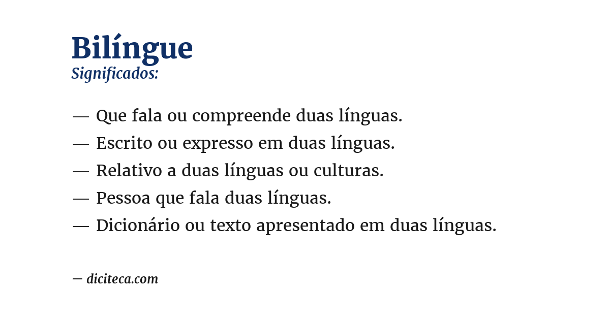 Significado de bilíngue