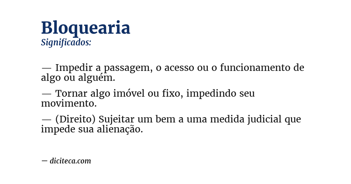 Significado de bloquearia
