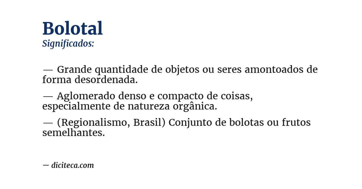 Significado de bolotal