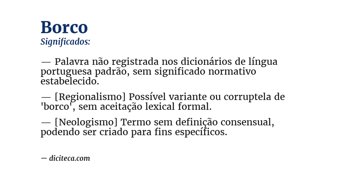 Significado de borco