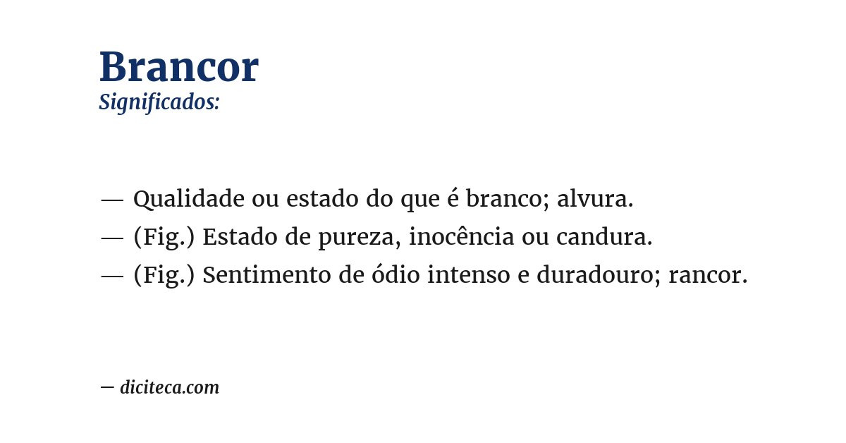 Significado de brancor