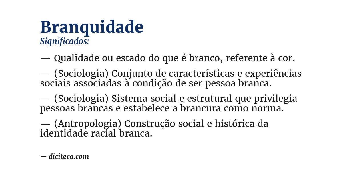 Significado de branquidade