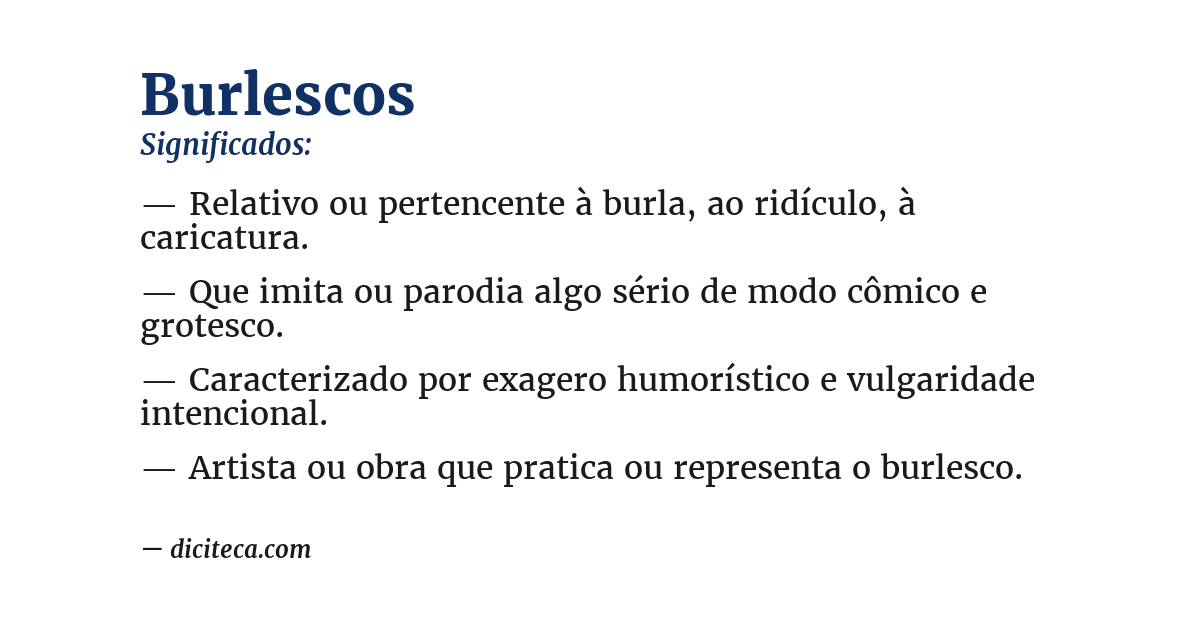 Significado de burlescos